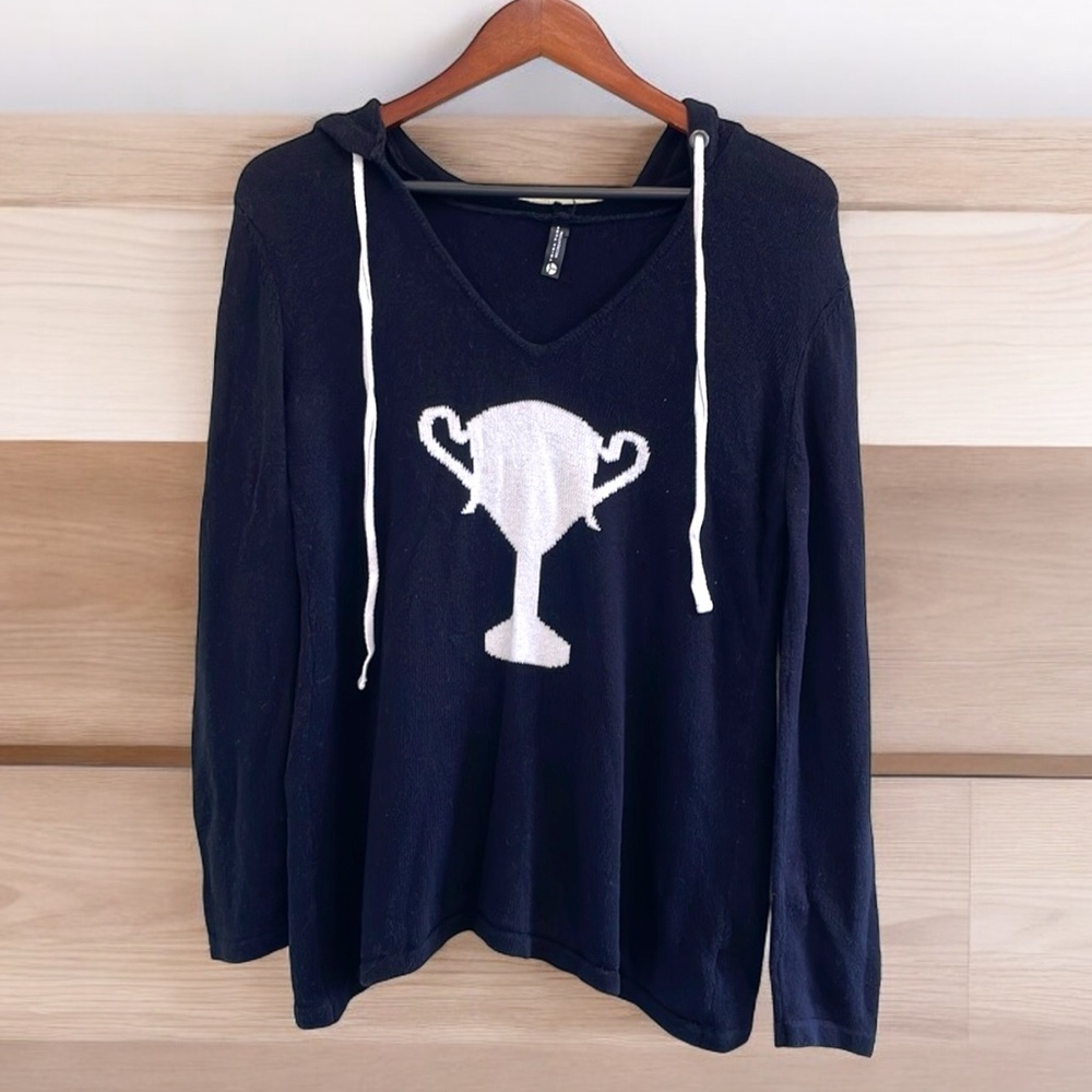 Trina Turk Recreation Top it Off Trophy Wife Hooded Sweater Women’s Sz Medium